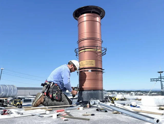 Installed chimney liner by East Hartford Chimney Sweep in East Hartford, CT