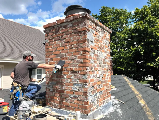 Completed chimney rebuild by East Hartford Chimney Sweep in East Hartford, CT