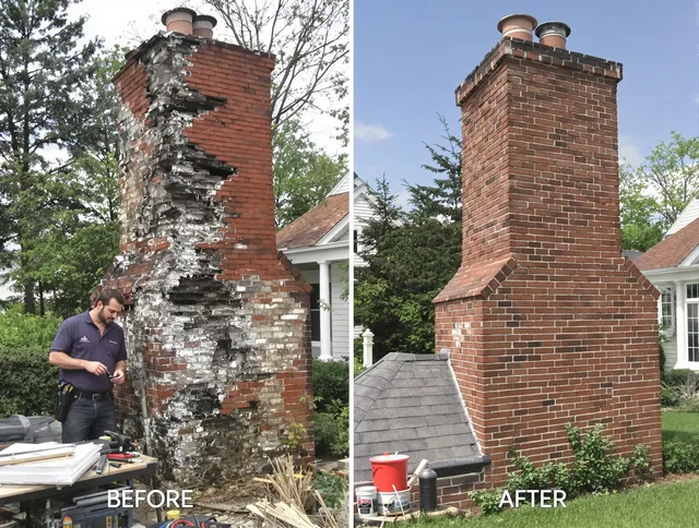 East Hartford Chimney Sweep performing a full chimney restoration in East Hartford, CT