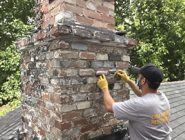 In-progress chimney restoration by East Hartford Chimney Sweep in East Hartford, CT