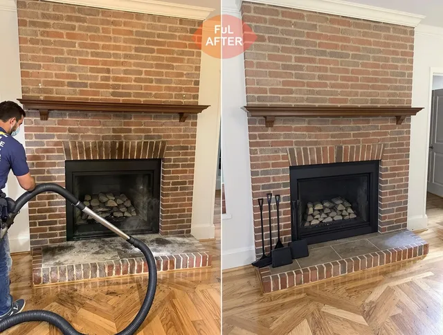 East Hartford Chimney Sweep carefully sanitizing a fireplace in East Hartford, CT