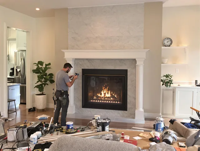 Newly installed fireplace by East Hartford Chimney Sweep in East Hartford, CT